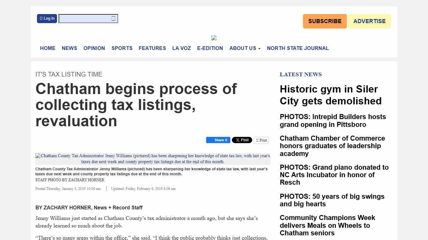 Chatham begins process of collecting tax listings, revaluation The Chatham News + Record