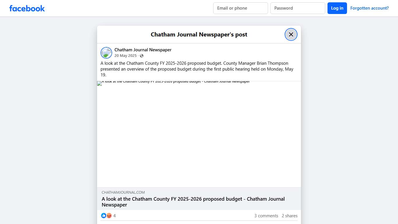 A look at the Chatham County... - Chatham Journal Newspaper Facebook