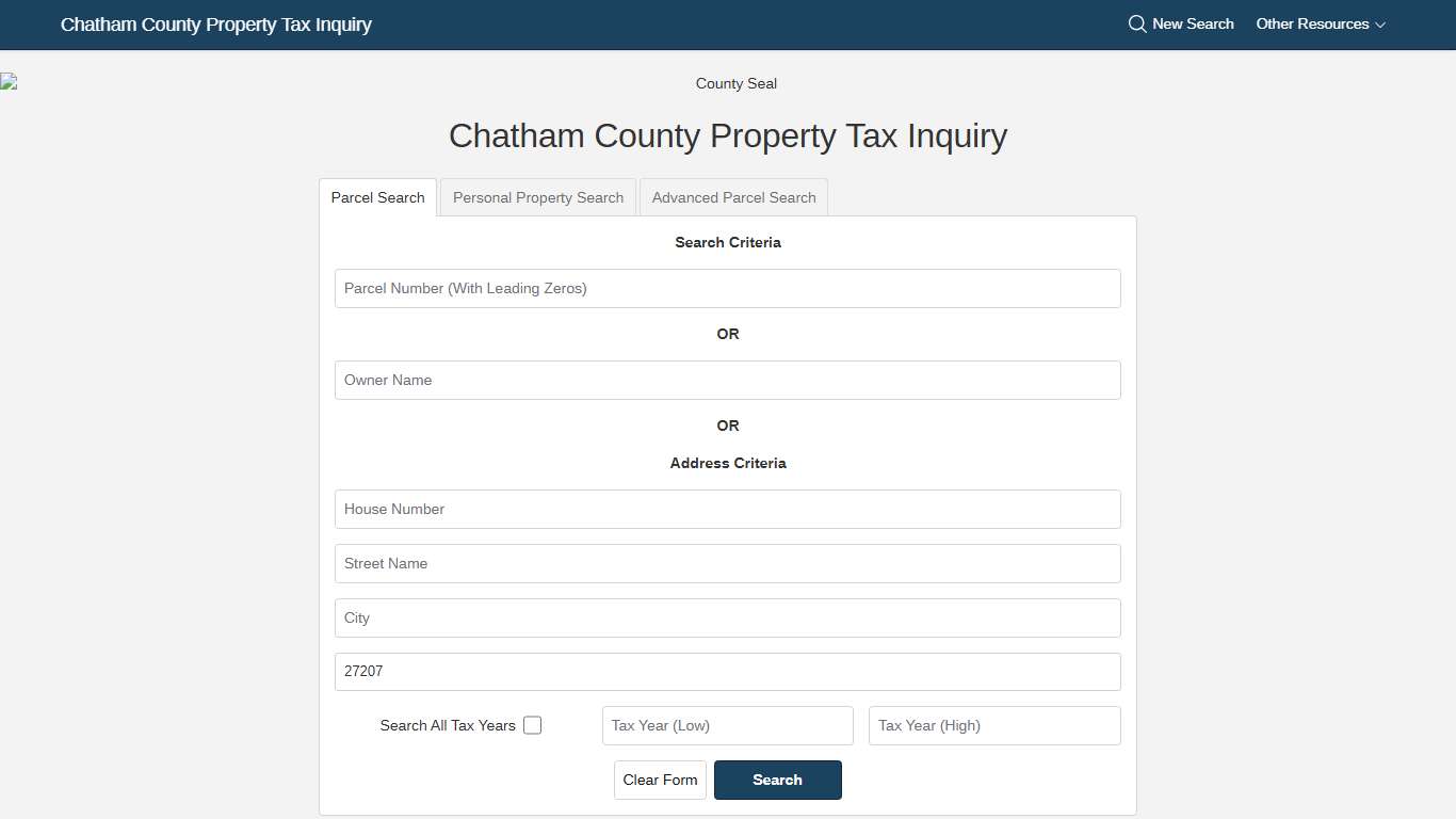 Chatham County Property Tax Inquiry